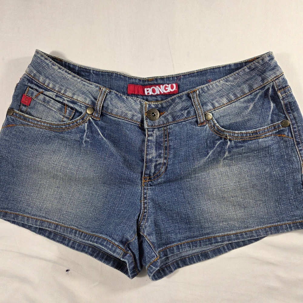 Vintage Y2K Bongo Womens Denim Shorts Blue Medium Wash Low Rise